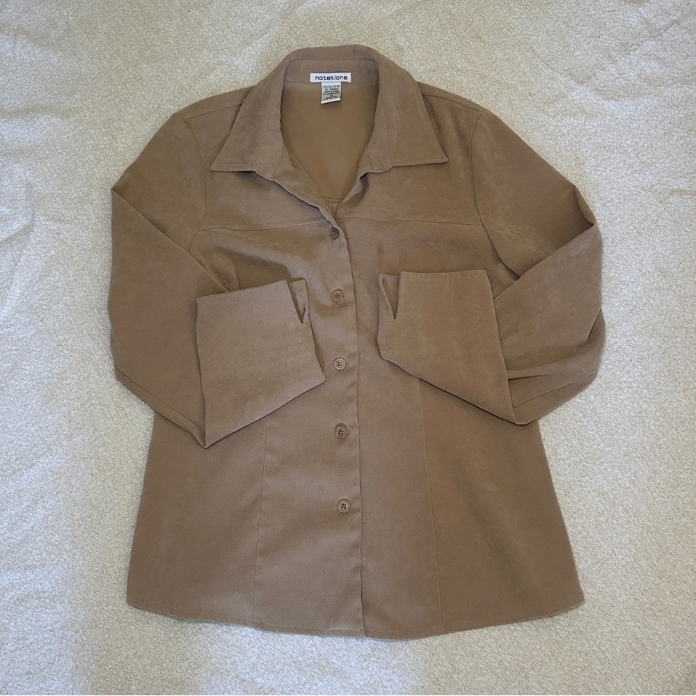 Notations Tan Button Down Shirt - image 1
